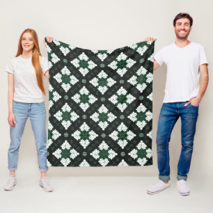 Groene etnische damast batik naadloos patroon fleece deken
