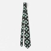 Groene etnische damast batik naadloos patroon stropdas (Achterkant)