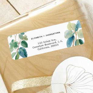 Groene Eucalyptus Aquarel Bladeren Retouradres Etiket