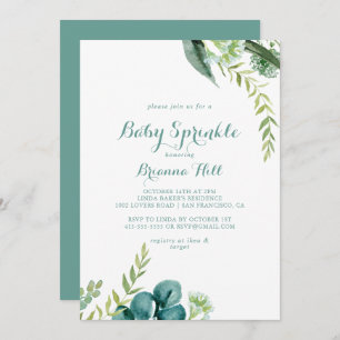  groene Eucalyptus Baby Sprinkle Kaart