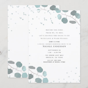 Groene Eucalyptus Bladeren Bruidsfeest Kaart