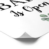 Groene Eucalyptus Bladeren De Bar Is Open Bord Poster (Hoek)