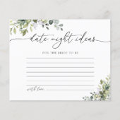 Groene Eucalyptus Bloemen Datum Nacht Ideeën Kaart (Voorkant)