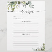 Groene Eucalyptus Bloemen Recept Pagina (Achterkant)