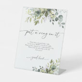 Groene Eucalyptus bloesem zet er een ring op Reclamebord Met Voetstuk (Voorkant)