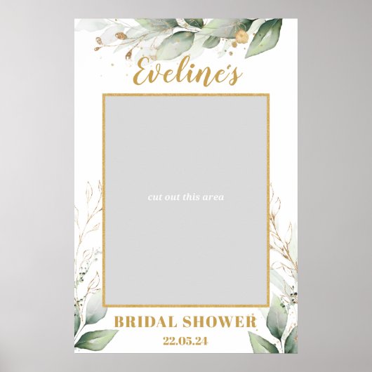 Groene Eucalyptus boho bruidsdouche foto prop Poster (Voorkant)