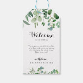 Groene Eucalyptus Botanical Weddenschap Welkom Cadeaulabel (Voorkant)