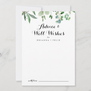 Groene Eucalyptus Botanical Wedding Well Wishes Advieskaart