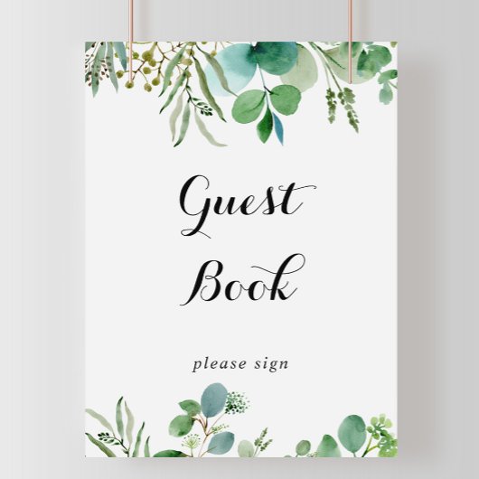 Groene Eucalyptus Botanisch Loof Guestbook Bord Poster