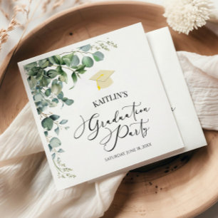 Groene Eucalyptus Botanische Afstudeerfeest Servet