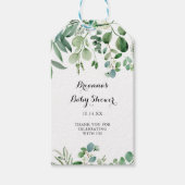 Groene Eucalyptus Botanische Baby Shower Cadeaulabel (Voorkant)