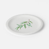 Groene Eucalyptus Botanische bladeren Rustic Weddi Papieren Bordje (Gekanteld)