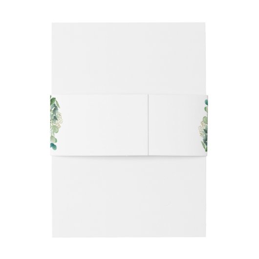 Groene Eucalyptus Botanische bruiloft uitnodiging Uitnodigingen Wikkel (Achterkant Voorbeeld)