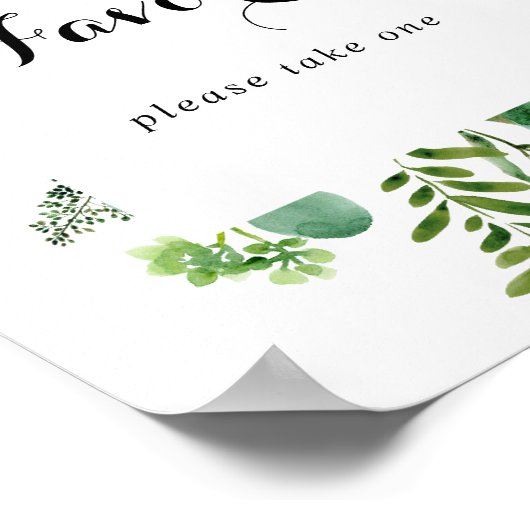 Groene Eucalyptus Botanische Calligrafie Favoriete Poster (Hoek)