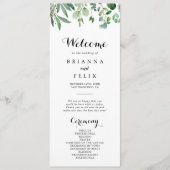 Groene Eucalyptus Botanische Huwelijksprogramma Programma (Voorkant)