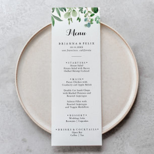 Groene Eucalyptus botanische kalligrafie Menu