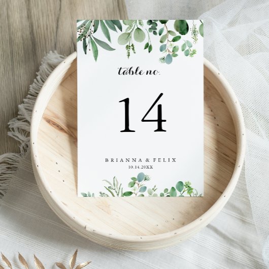 Groene Eucalyptus Botanische kalligrafie Weddensch Kaart