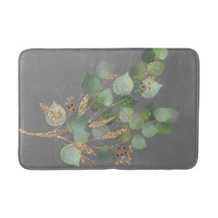 GROENE EUCALYPTUS BRANCH GRAY BATH MAT