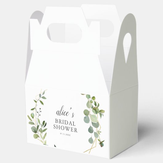 Groene Eucalyptus Bruidsdouche Bedankdoosjes (Geopend)