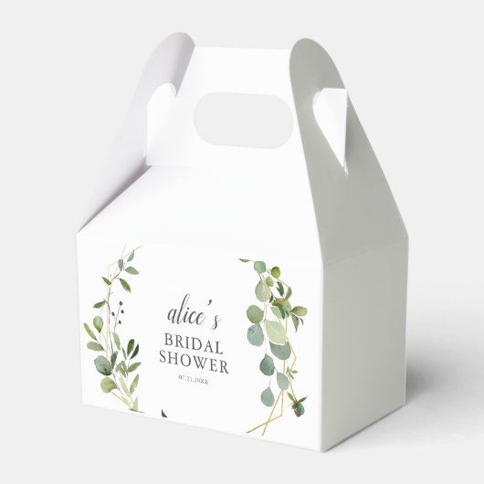 Groene Eucalyptus Bruidsdouche Bedankdoosjes (Voorkant Zijde)