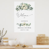 Groene Eucalyptus Bruidsdouche Welkom Poster (Keuken)