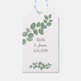 Groene eucalyptus bruiloft dank u Labels Cadeaulabel