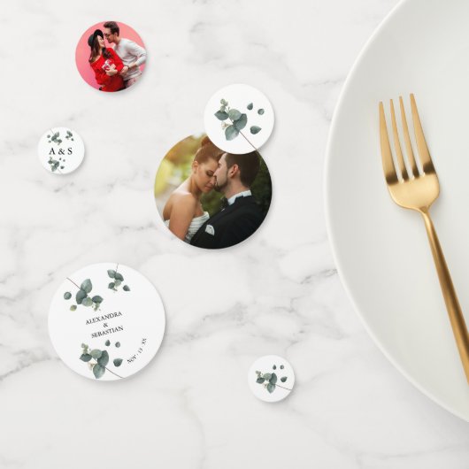 Groene Eucalyptus Bruiloft Tafel Decoratie Confetti (Groep)