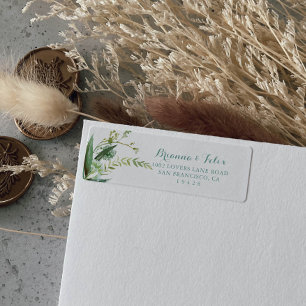 Groene Eucalyptus Calligrafie Retouradreslabel Vin Etiket