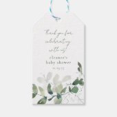 Groene Eucalyptus Custom Baby shower Dank u Cadeaulabel (Voorkant)