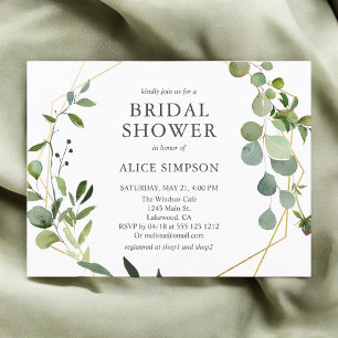 Groene Eucalyptus Elegante Bruiloft Feest Uitnodiging Briefkaart