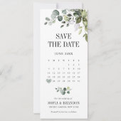 Groene Eucalyptus Emerald Rustieke Fotokalender Save The Date (Achterkant)