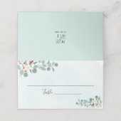 Groene Eucalyptus en Katoen Bloemen Bruiloft (Buitenkant ongevouwen)