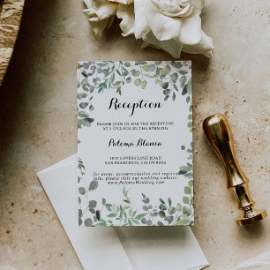 Groene Eucalyptus Foliage Delight Huwelijksrecepti Informatiekaartje