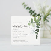 Groene Eucalyptus Foliage Vrijgezellenfeest Uitnod Bedankkaart (Staand voorkant)