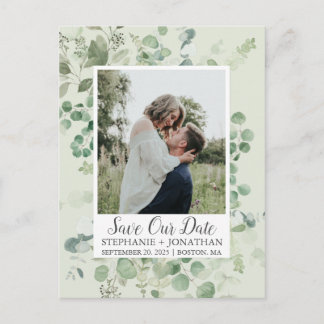 Groene Eucalyptus foto Sla de datum Briefkaarten