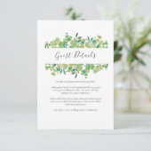 Groene Eucalyptus Gast Informatie Details Informatiekaartje (Staand voorkant)