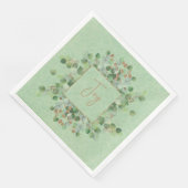 Groene Eucalyptus Glitter Sparkle Sage Botanical Servet (Hoek)