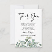 Groene eucalyptus groen tuin aangepaste foto bedankkaart (Voorkant)