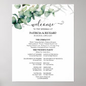Groene Eucalyptus Huwelijksceremonie Programma Bor Poster (Voorkant)
