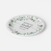 Groene Eucalyptus Krans Bruidsfeest Papieren Bordje (Gekanteld)