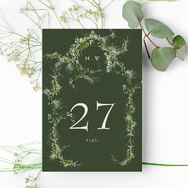 Groene Eucalyptus krans Elegant Monogram Bruiloft Kaart