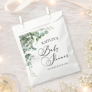 Groene eucalyptus laat botanisch Baby shower achte Bedankzakje