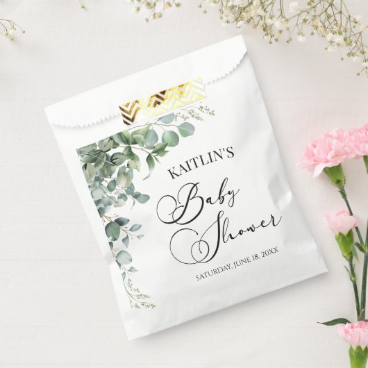 Groene eucalyptus laat botanisch Baby shower achte Bedankzakje (Gezegeld)