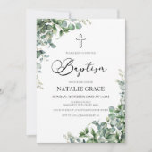 Groene eucalyptus laat botanische doop kaart (Voorkant)