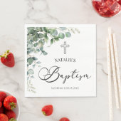 Groene eucalyptus laat botanische doop servet (Insitu)