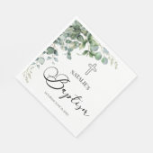 Groene eucalyptus laat botanische doop servet (Hoek)