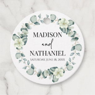 Groene eucalyptus laat groen botanisch bruiloft bedankjes labels