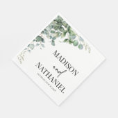 Groene eucalyptus laat groen botanisch bruiloft servet (Hoek)