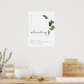 Groene Eucalyptus Loof Bruiloft Ontvangst Poster (Keuken)