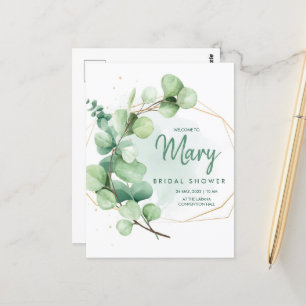 Groene Eucalyptus Modern Elegant Vrijgezellenfeest Briefkaart